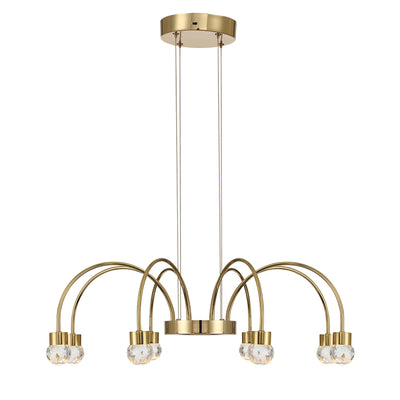 Vario Integrated LED 8 light Chandelier in Titanium Gold with Crystal diffusers - - Golden Lighting