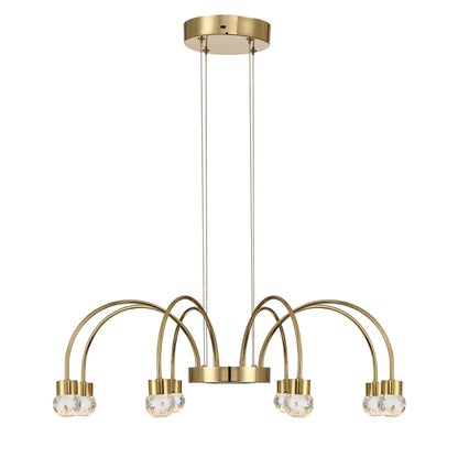 Vario Integrated LED 8 light Chandelier in Titanium Gold with Crystal diffusers - - Golden Lighting
