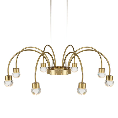 Vario Integrated LED 8 light Chandelier in Titanium Gold with Crystal diffusers - - Golden Lighting