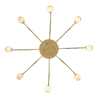 Vario Integrated LED 8 light Chandelier in Titanium Gold with Crystal diffusers - - Golden Lighting