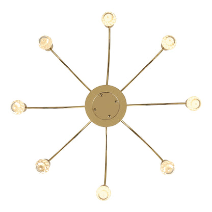 Vario Integrated LED 8 light Chandelier in Titanium Gold with Crystal diffusers - - Golden Lighting