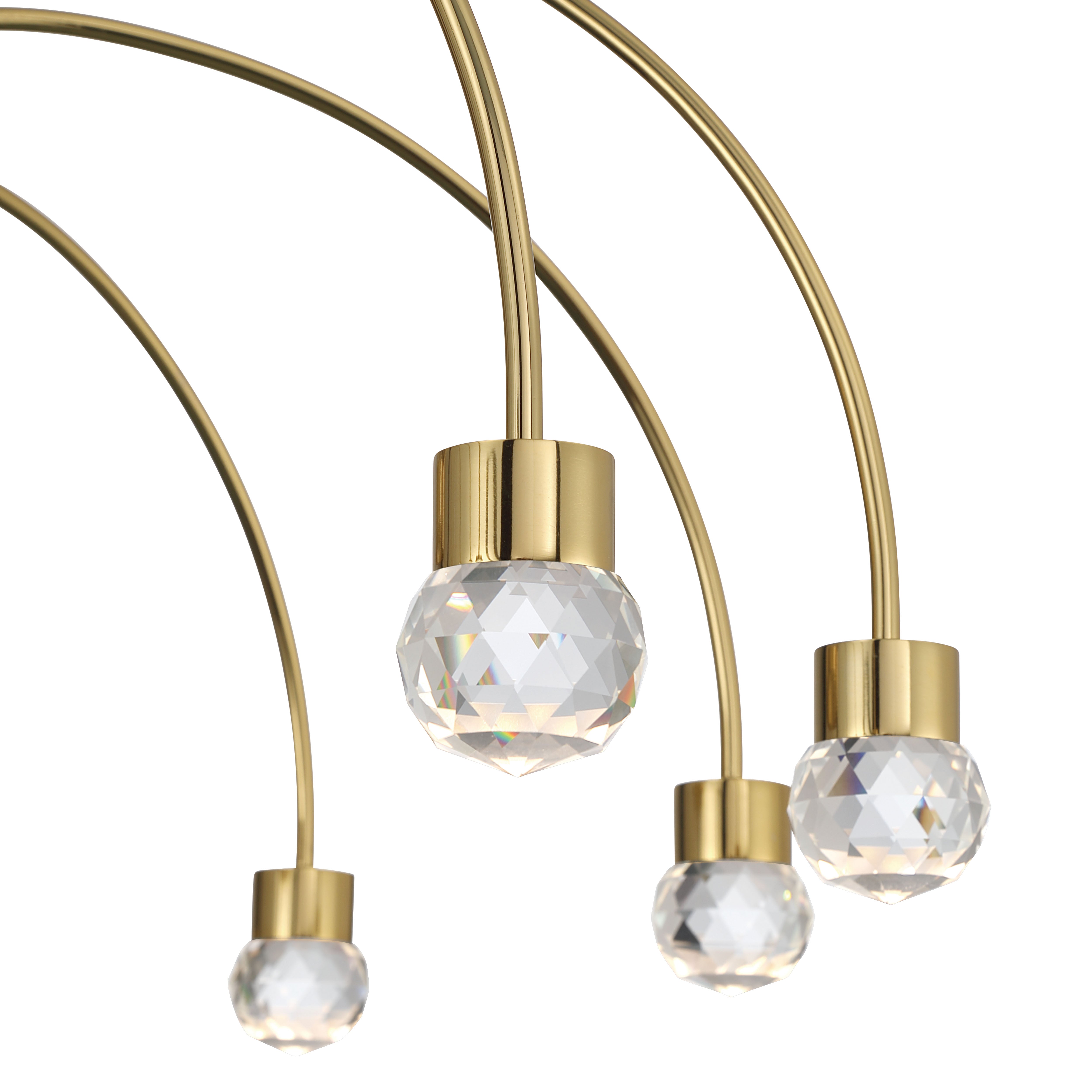 Vario Integrated LED 8 light Chandelier in Titanium Gold with Crystal diffusers - - Golden Lighting