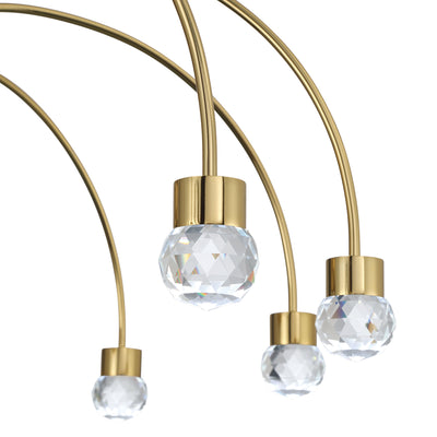 Vario Integrated LED 8 light Chandelier in Titanium Gold with Crystal diffusers - - Golden Lighting