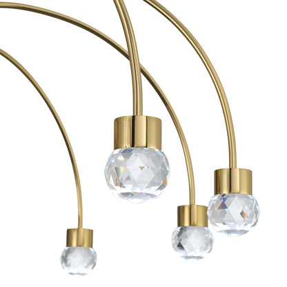 Vario Integrated LED 8 light Chandelier in Titanium Gold with Crystal diffusers - - Golden Lighting