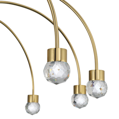 Vario Integrated LED 8 light Chandelier in Titanium Gold with Crystal diffusers - - Golden Lighting