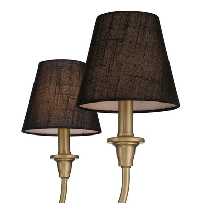 Cambria 6-Light Chandelier in Brushed Champagne Brass with Black Shades - - Golden Lighting