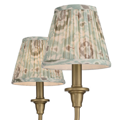 Cambria 6-Light Chandelier in Brushed Champagne Brass & Aqua Verde Shades - - Golden Lighting