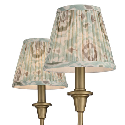 Cambria 6-Light Chandelier in Brushed Champagne Brass & Aqua Verde Shades - - Golden Lighting