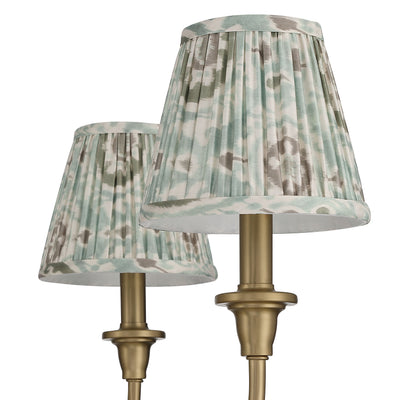 Cambria 6-Light Chandelier in Brushed Champagne Brass & Aqua Verde Shades - - Golden Lighting