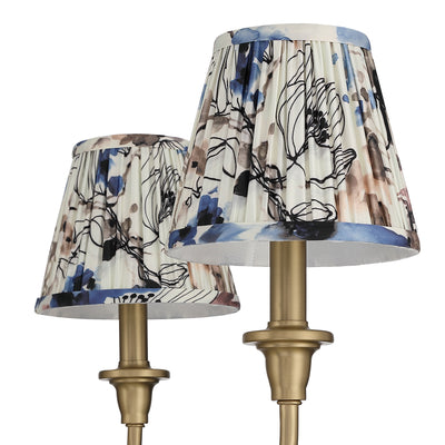 Cambria 6-Light Chandelier in Brushed Champagne Brass & Blue Poppy Shade, alternate view - Golden Lighting