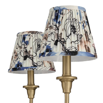 Cambria 6-Light Chandelier in Brushed Champagne Brass & Blue Poppy Shade - - Golden Lighting
