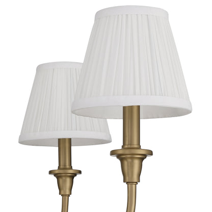 Cambria 6-Light Chandelier in Brushed Champagne Brass & Gathered White Shade - - Golden Lighting