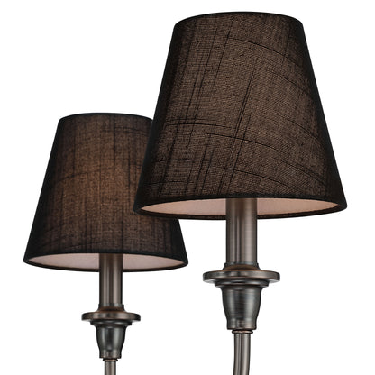 Cambria 6-Light Chandelier in Oil Rubbed Bronze & Black Shades - - Golden Lighting