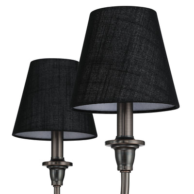 Cambria 6-Light Chandelier in Oil Rubbed Bronze & Black Shades, alternate view - Golden Lighting
