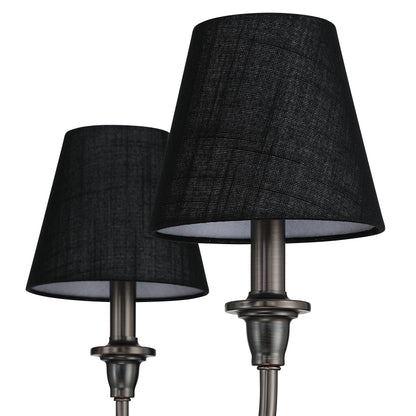 Cambria 6-Light Chandelier in Oil Rubbed Bronze & Black Shades - - Golden Lighting
