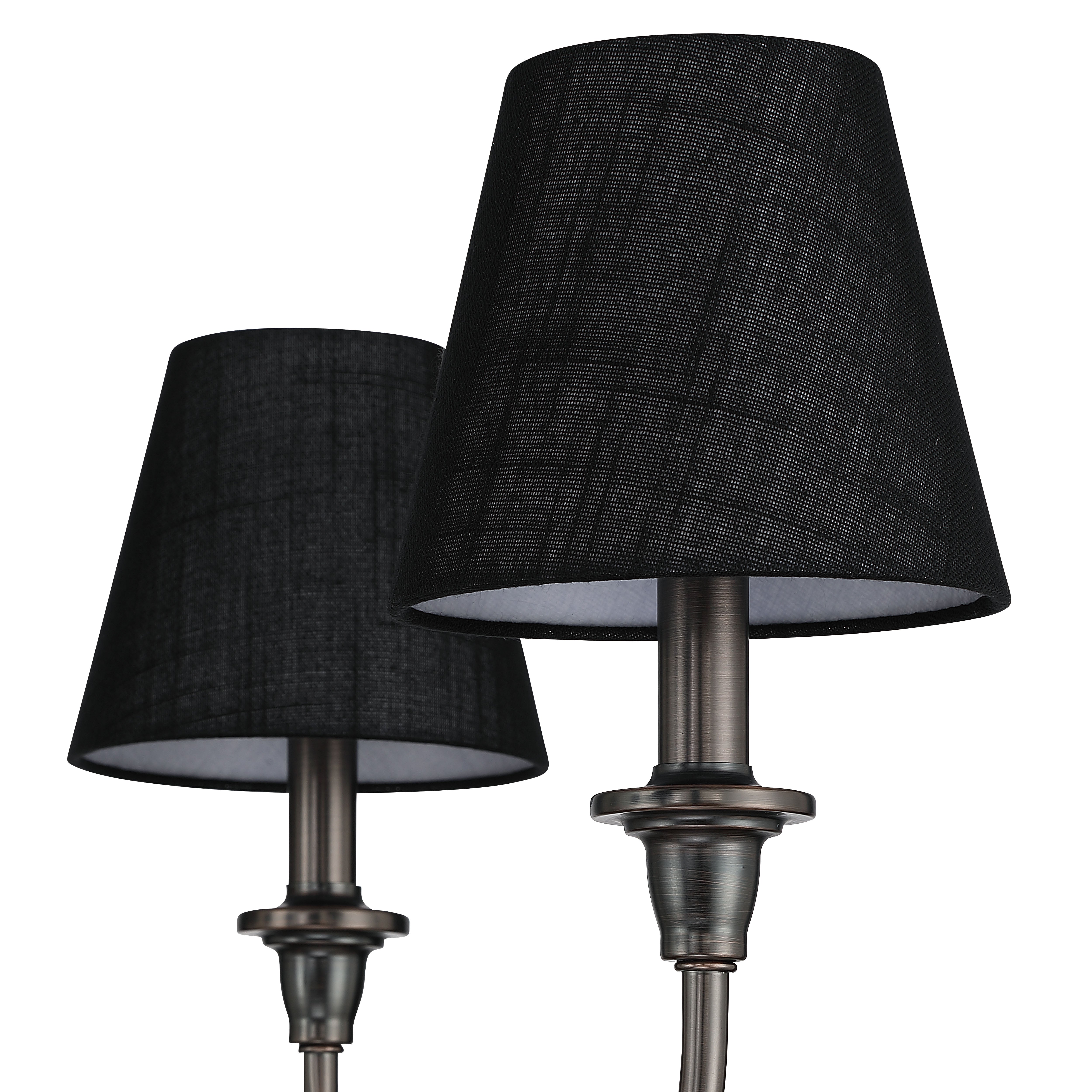 Cambria 6-Light Chandelier in Oil Rubbed Bronze & Black Shades - - Golden Lighting