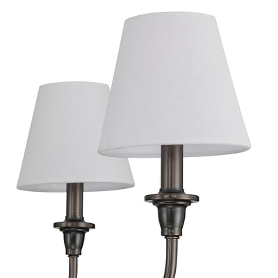 Cambria 6-Light Chandelier in Oil Rubbed Bronze & White Shades, alternate view - Golden Lighting