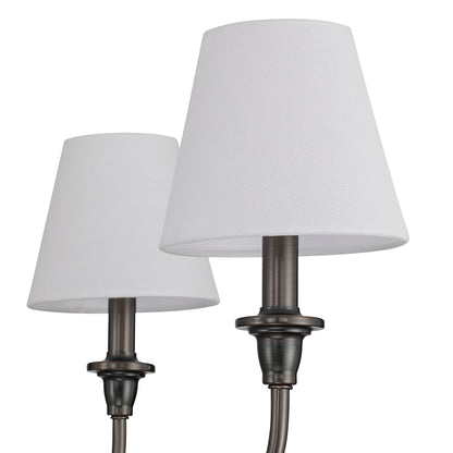 Cambria 6-Light Chandelier in Oil Rubbed Bronze & White Shades - - Golden Lighting