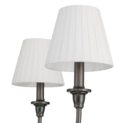 Cambria 6-Light Chandelier in Oil Rubbed Bronze & Pleated White Shades, alternate view - Golden Lighting