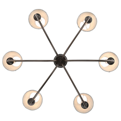 Cambria 6-Light Chandelier in Oil Rubbed Bronze & Aqua Verde Shades - - Golden Lighting