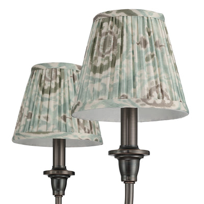 Cambria 6-Light Chandelier in Oil Rubbed Bronze & Aqua Verde Shades, alternate view - Golden Lighting