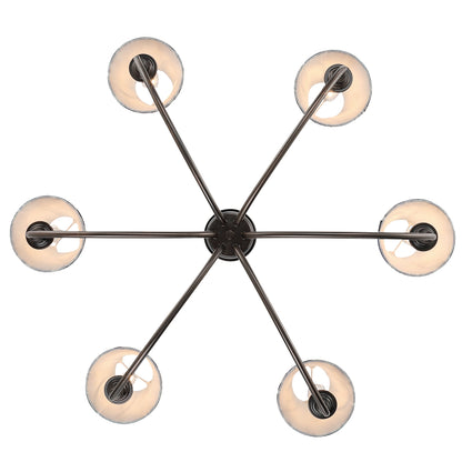 Cambria 6-light Chandelier in Oil Rubbed Bronze with Blue Poppy Shades - - Golden Lighting