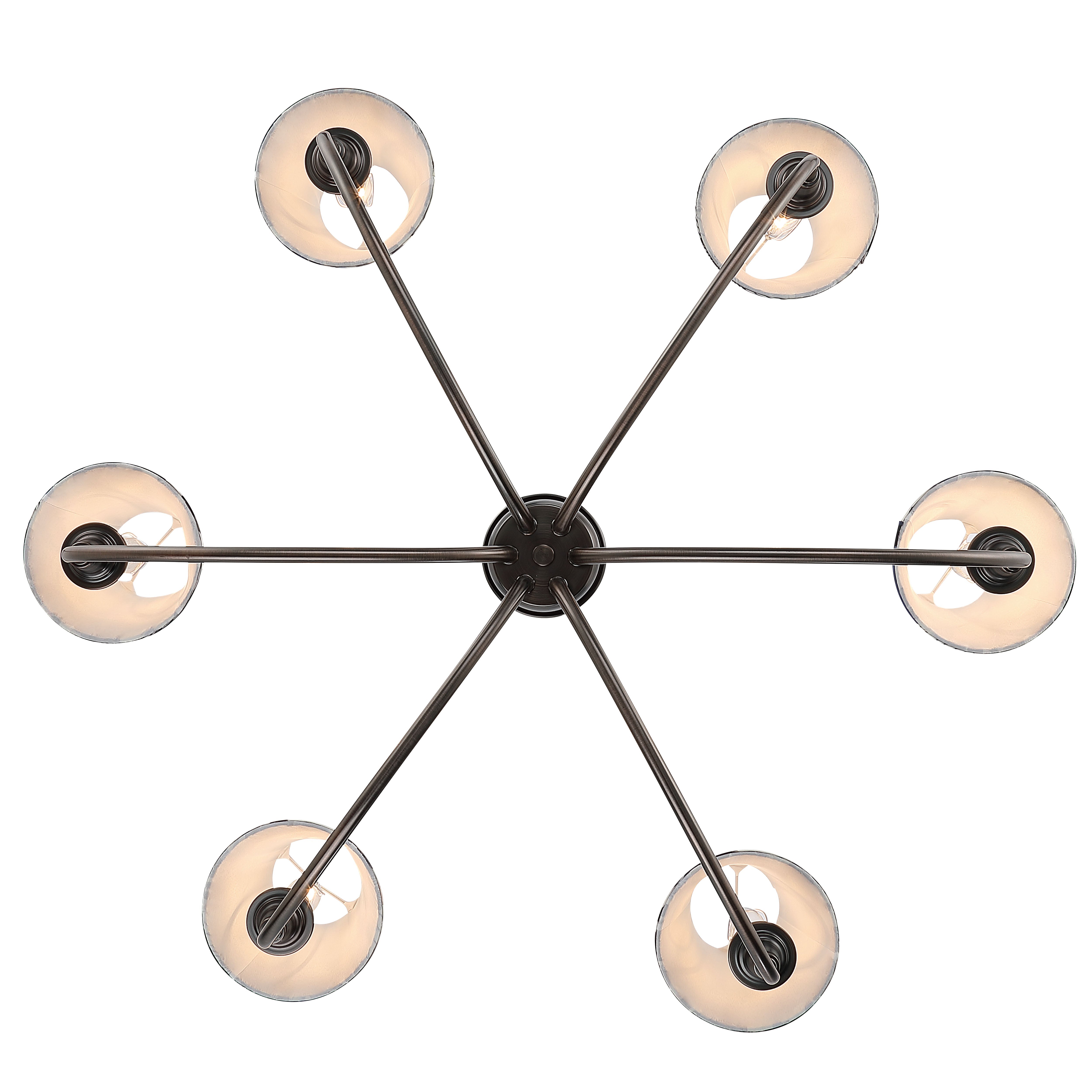Cambria 6-light Chandelier in Oil Rubbed Bronze with Blue Poppy Shades - - Golden Lighting