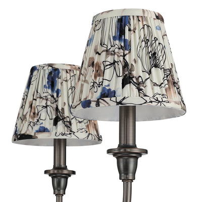 Cambria 6-light Chandelier in Oil Rubbed Bronze with Blue Poppy Shades, alternate view - Golden Lighting