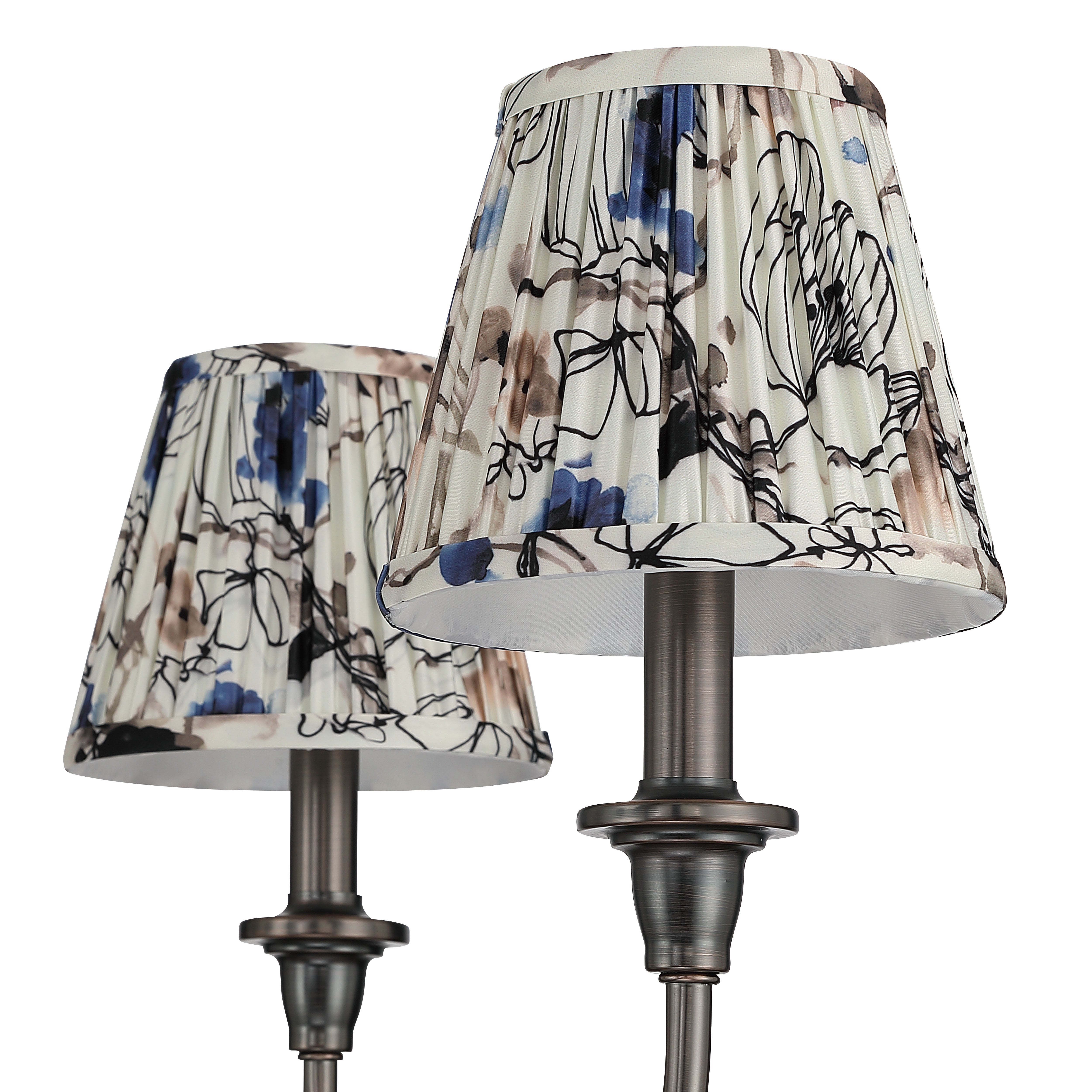 Cambria 6-light Chandelier in Oil Rubbed Bronze with Blue Poppy Shades - - Golden Lighting