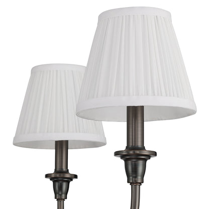 Cambria 6-light Chandelier in Oil Rubbed Bronze & Gathered White Shades - - Golden Lighting