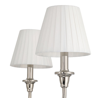 Cambria 6-light Chandelier in Polished Nickel & Pleated White Shades, alternate view - Golden Lighting