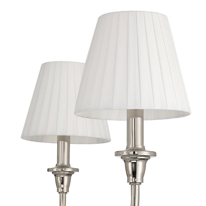Cambria 6-light Chandelier in Polished Nickel & Pleated White Shades - - Golden Lighting