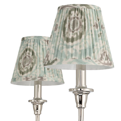 Cambria 6-light Chandelier in Polished Nickel with Aqua Verde Shades - - Golden Lighting
