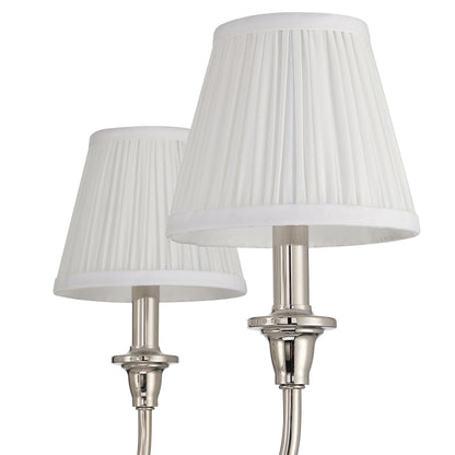 Cambria 6-light Chandelier in Polished Nickel Gathered White Shades - - Golden Lighting