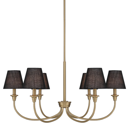 Yep by Golden Lighting Cambria 6-light Chandelier in Brushed Champagne Brass with Empire Hardback  Shade