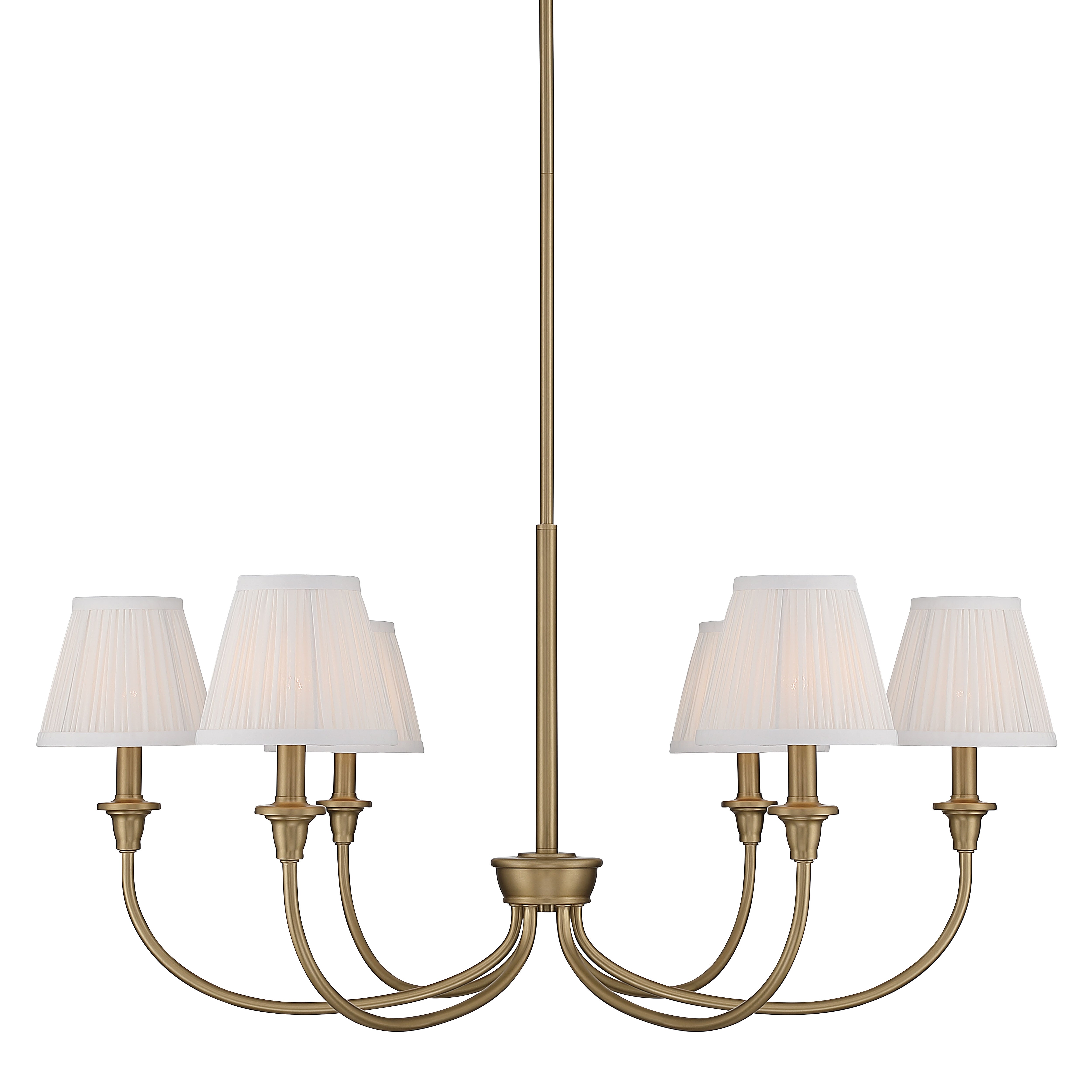 Yep by Golden Lighting Cambria 6-light Chandelier in Brushed Champagne Brass with Hand Gathered WhiteShade