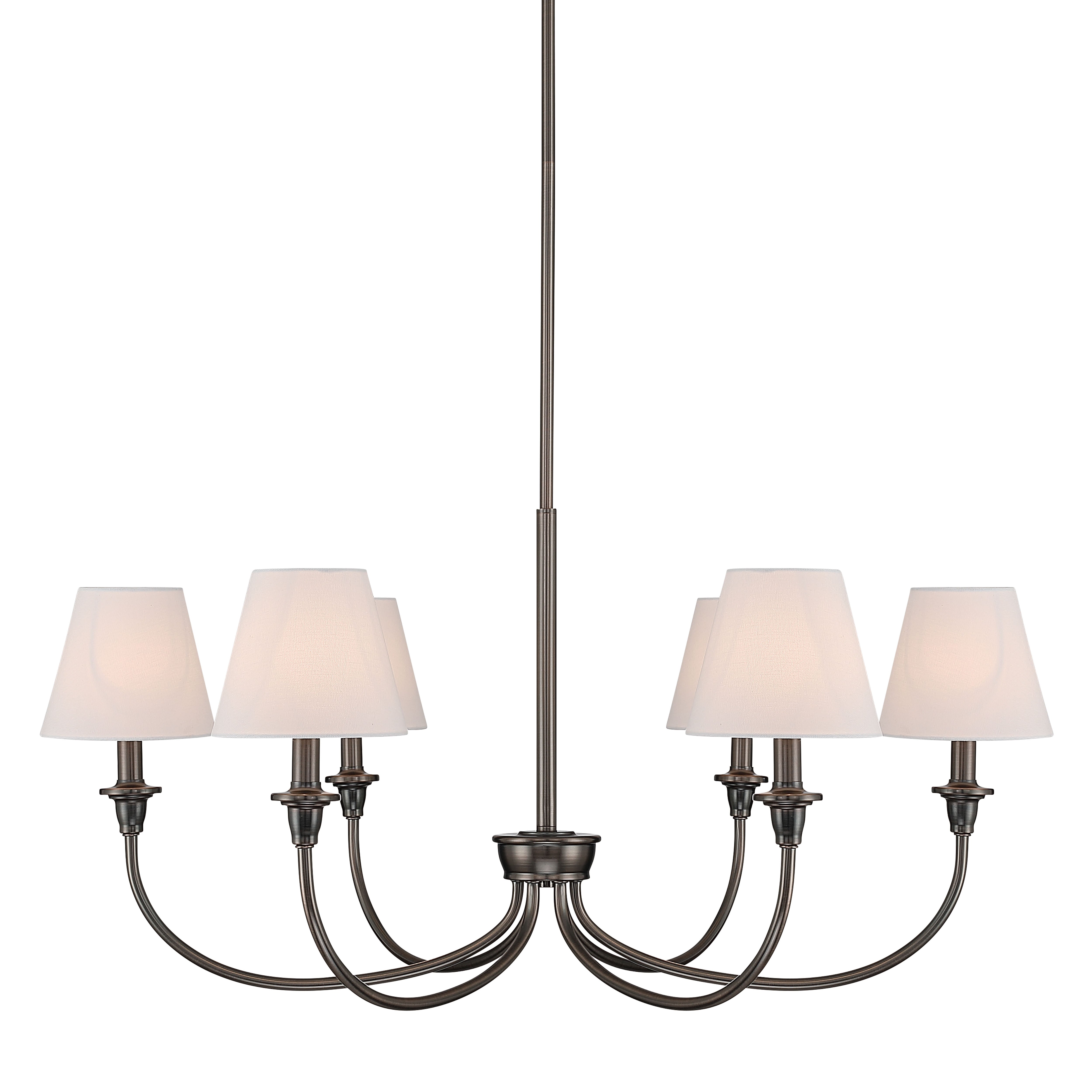 Yep by Golden Lighting Cambria 6-light Chandelier in Oil Rubbed Bronze with Empire Hardback White Shade