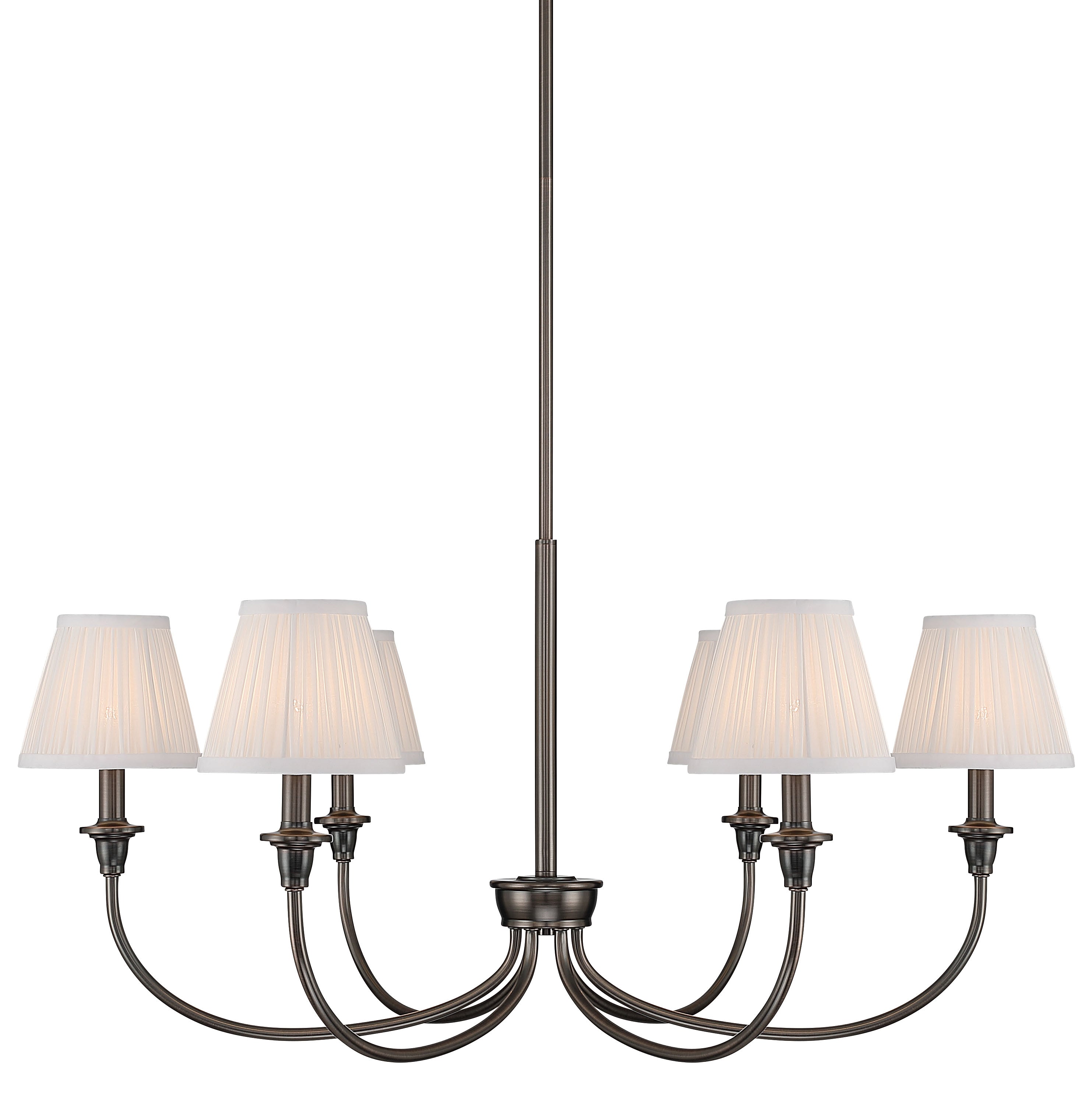 Yep by Golden Lighting Cambria 6-light Chandelier in Oil Rubbed Bronze with Hand Gathered WhiteShade