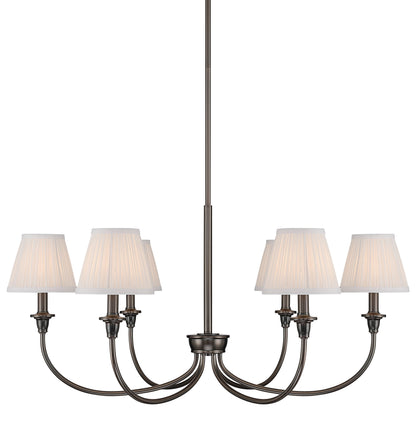 Yep by Golden Lighting Cambria 6-light Chandelier in Oil Rubbed Bronze with Hand Gathered WhiteShade