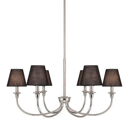 Yep by Golden Lighting Cambria 6-light Chandelier in Polished Nickel with Empire Hardback  Shade