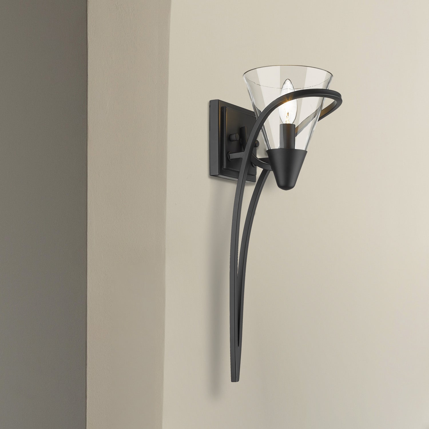 Olympia 1-light Wall Sconce in Matte Black