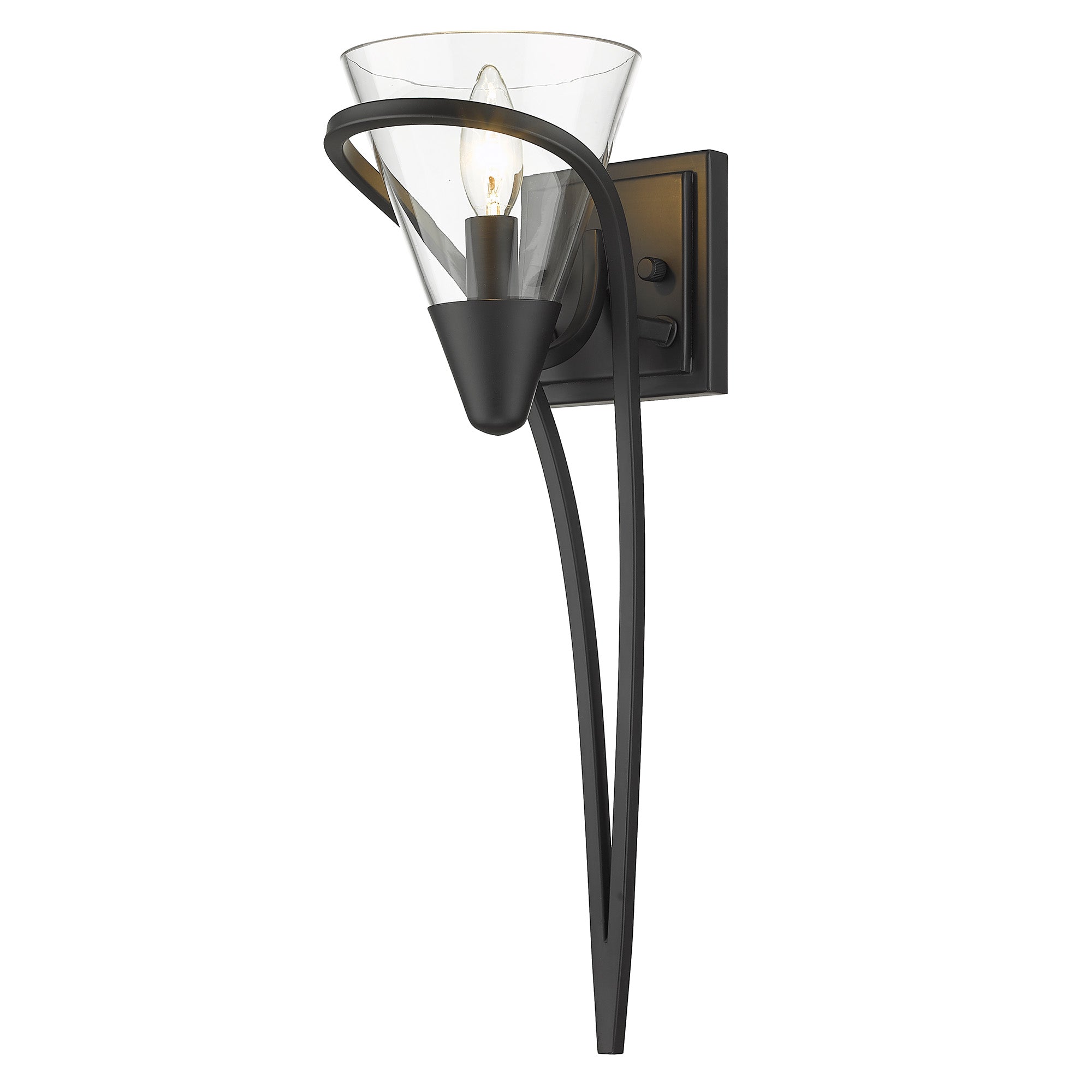 Olympia 1-light Wall Sconce in Matte Black -- Wry Lighting