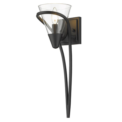 Olympia 1-light Wall Sconce in Matte Black - - Golden Lighting