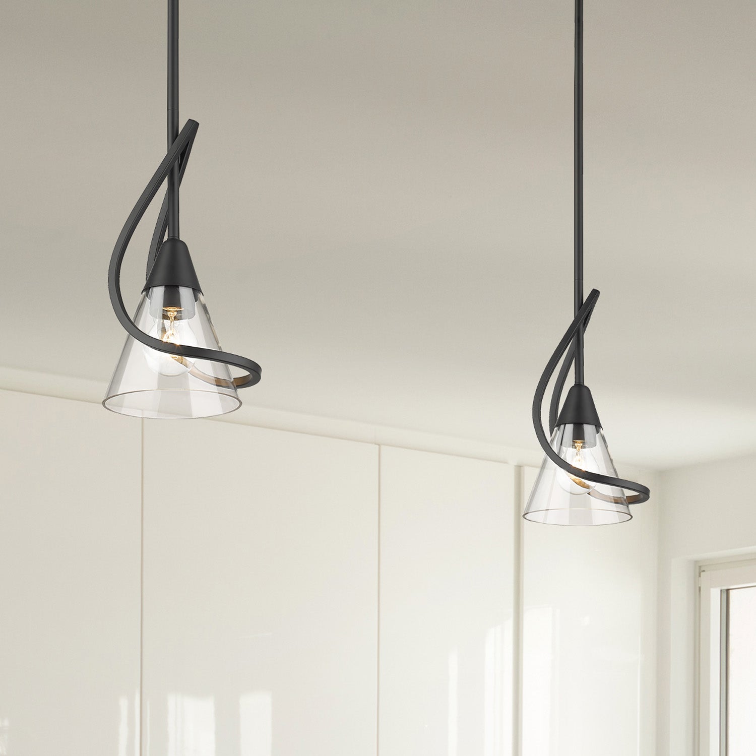 Olympia 1-light Pendant in Matte Black