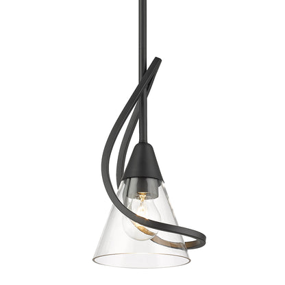 Wry Lighting Olympia 1-light Pendant in Matte Black - - Golden Lighting