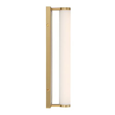 Stratum Integrated LED 18in Vanity in Brushed Champagne Brass with Jazz White Marble - - Golden Lighting
