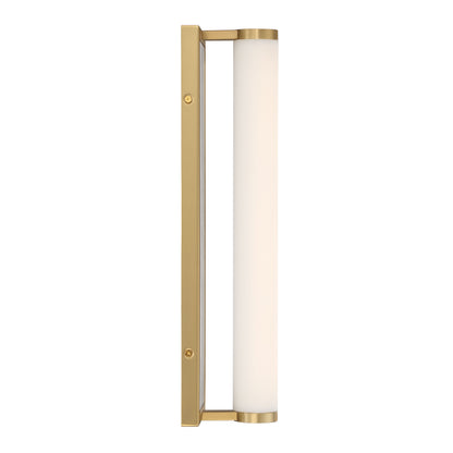 Stratum Integrated LED 18in Vanity in Brushed Champagne Brass with Jazz White Marble - - Golden Lighting