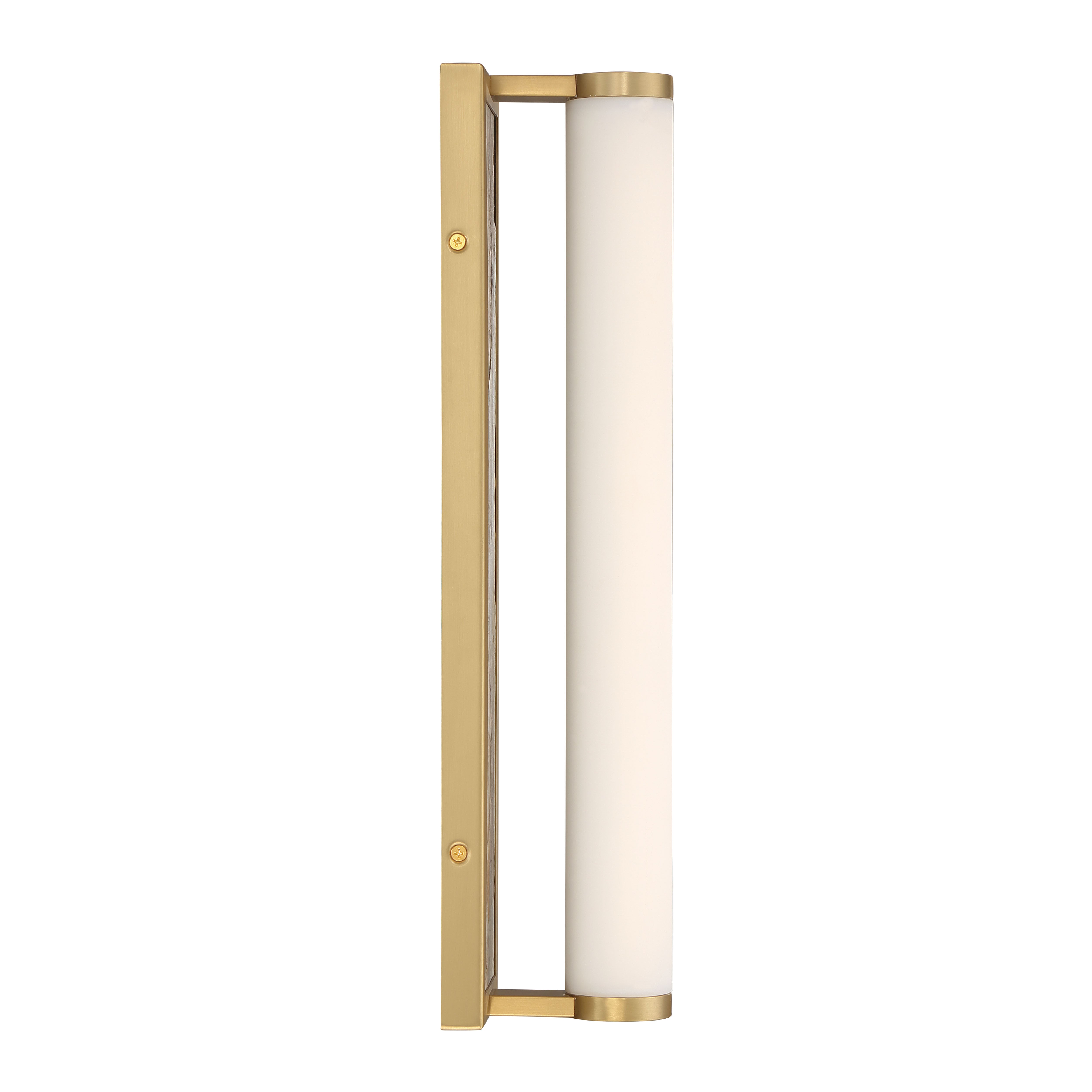 Stratum Integrated LED 18in Vanity in Brushed Champagne Brass with Moon Rock Slate - - Golden Lighting