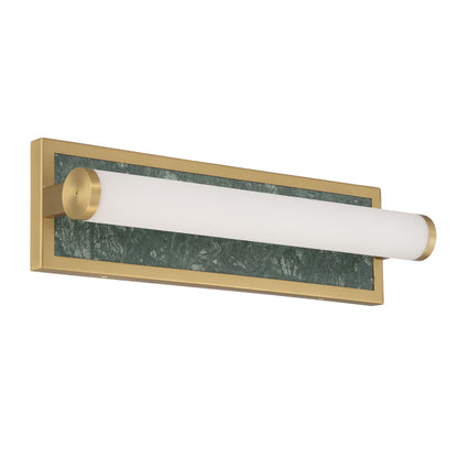Stratum Integrated LED 18in Vanity in Brushed Champagne Brass with Persian Green Marble - - Golden Lighting