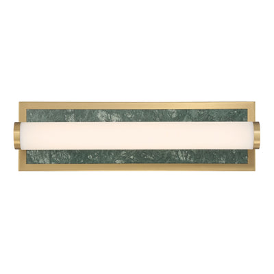 Stratum Integrated LED 18in Vanity in Brushed Champagne Brass with Persian Green Marble - - Golden Lighting